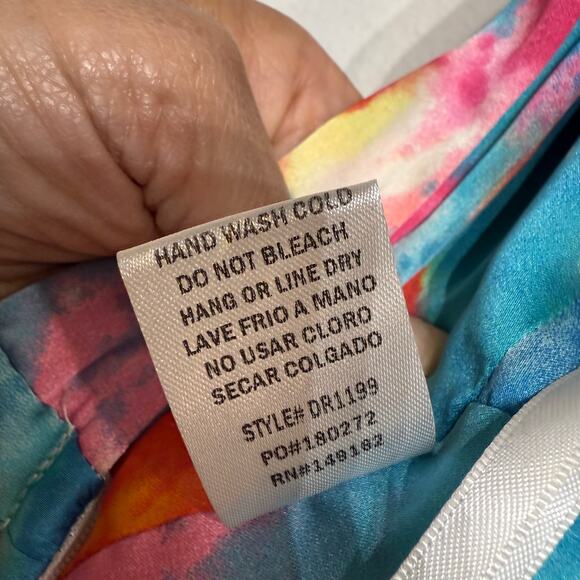 Fashion Nova Multicolor Painting In Color Maxi Dress Sz M - Picture 7 of 13